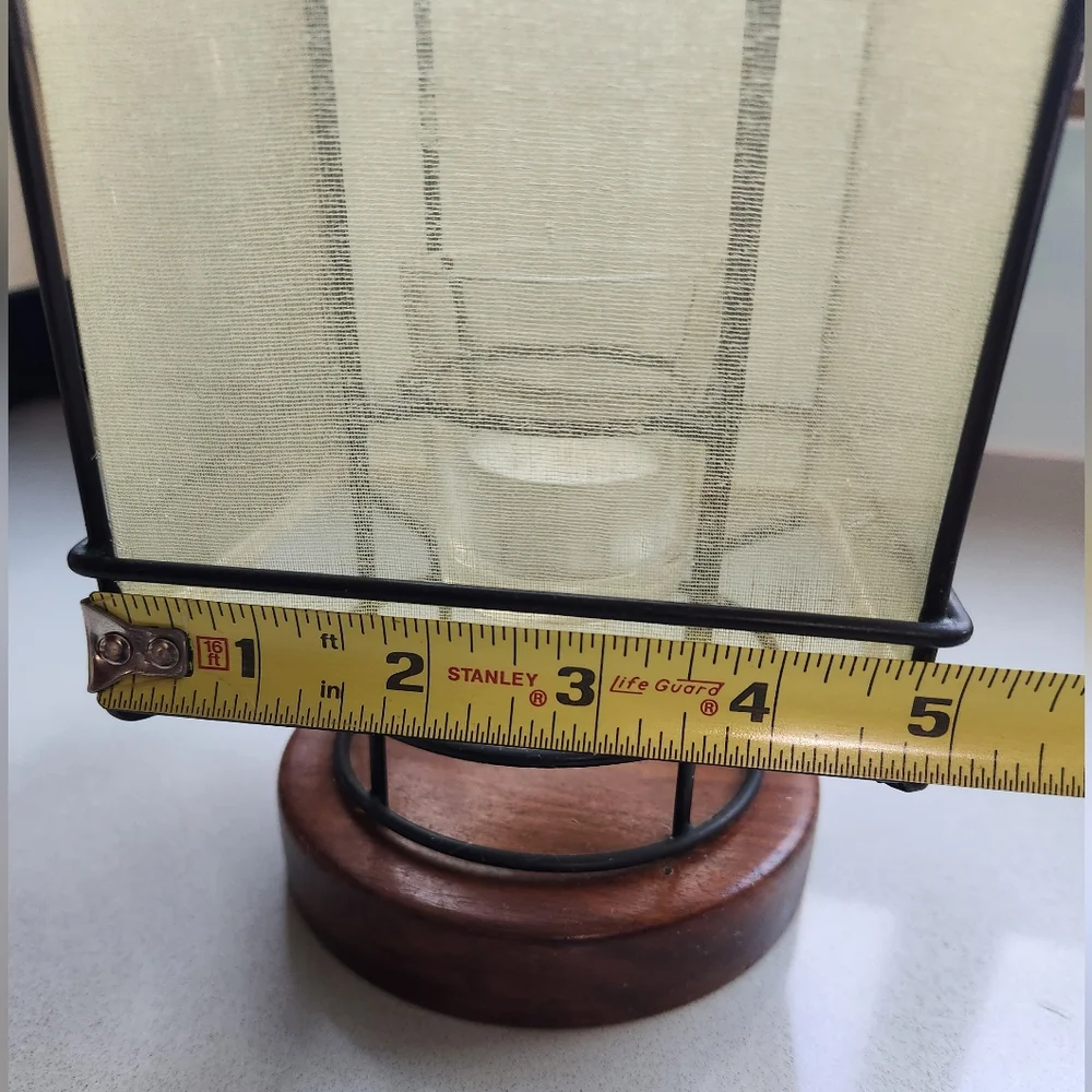 Pottery Barn Organdy Willow Lantern Metal Frame with Fabric Insert With Candle